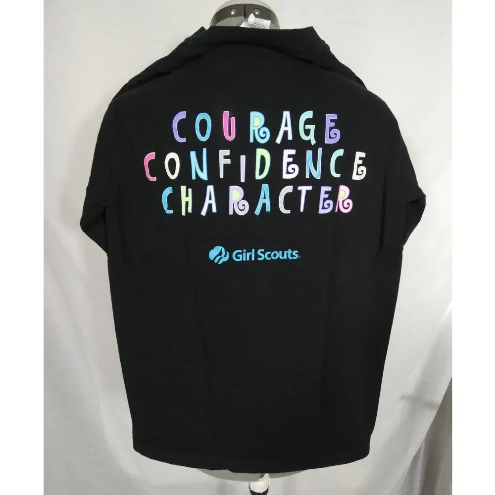 Girl Scouts Adult Small Black Graphic T-Shirt Courage Confidence Character